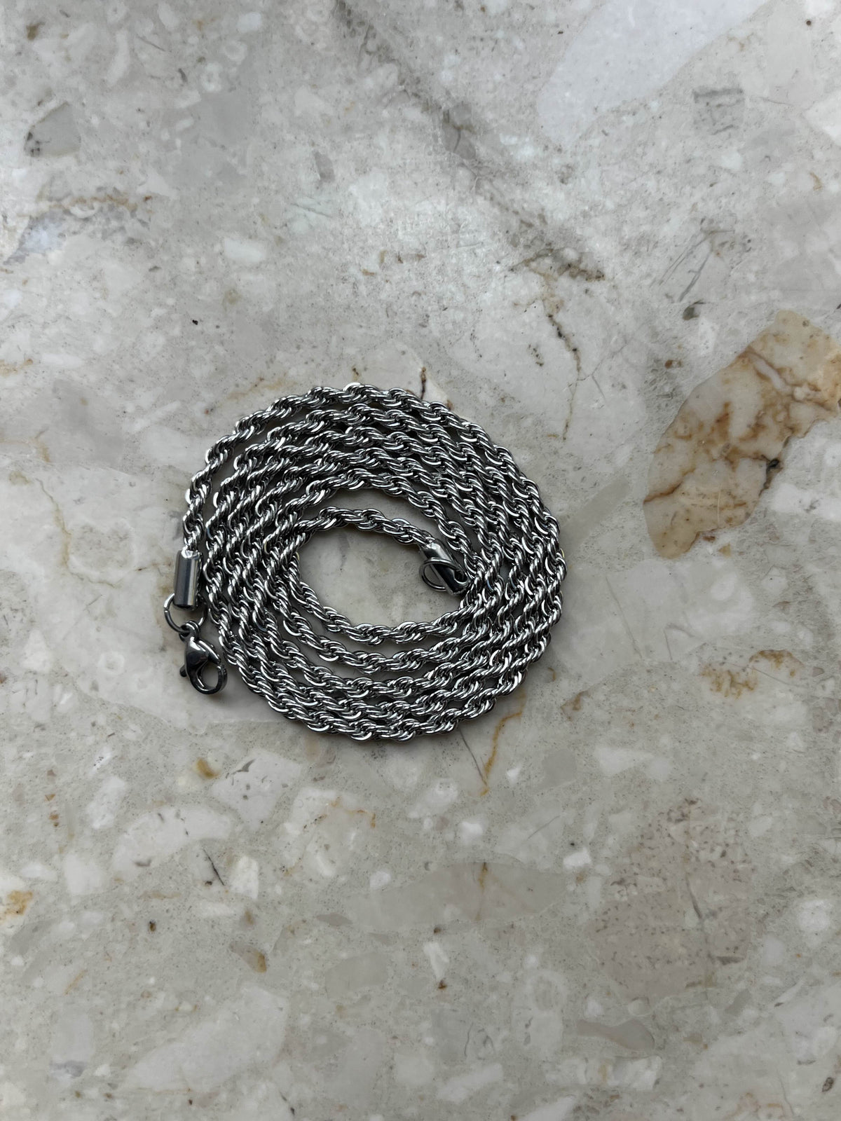 Łańcuch splot typu twist 50cm srebrny