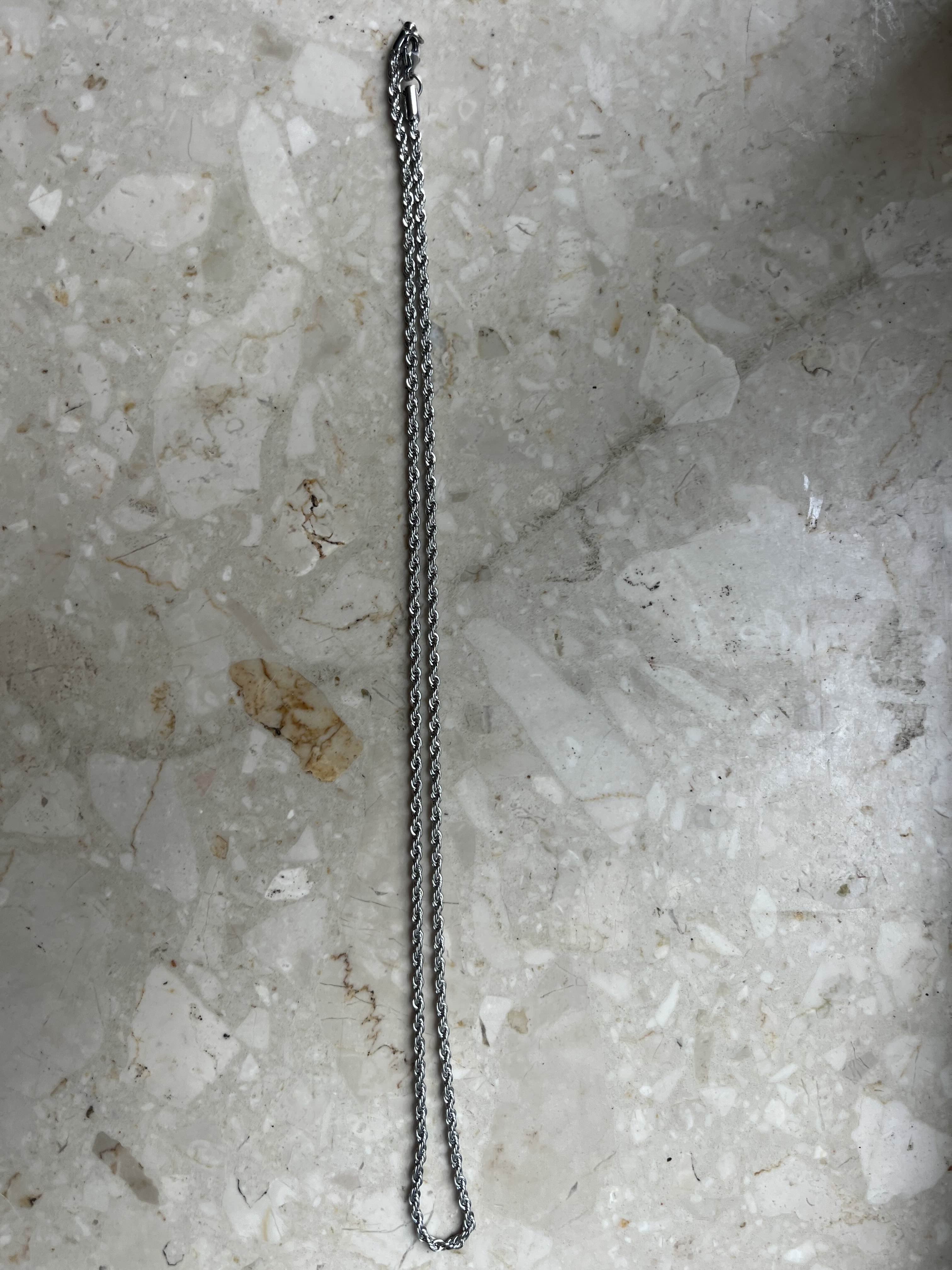 Łańcuch splot typu twist 50cm srebrny