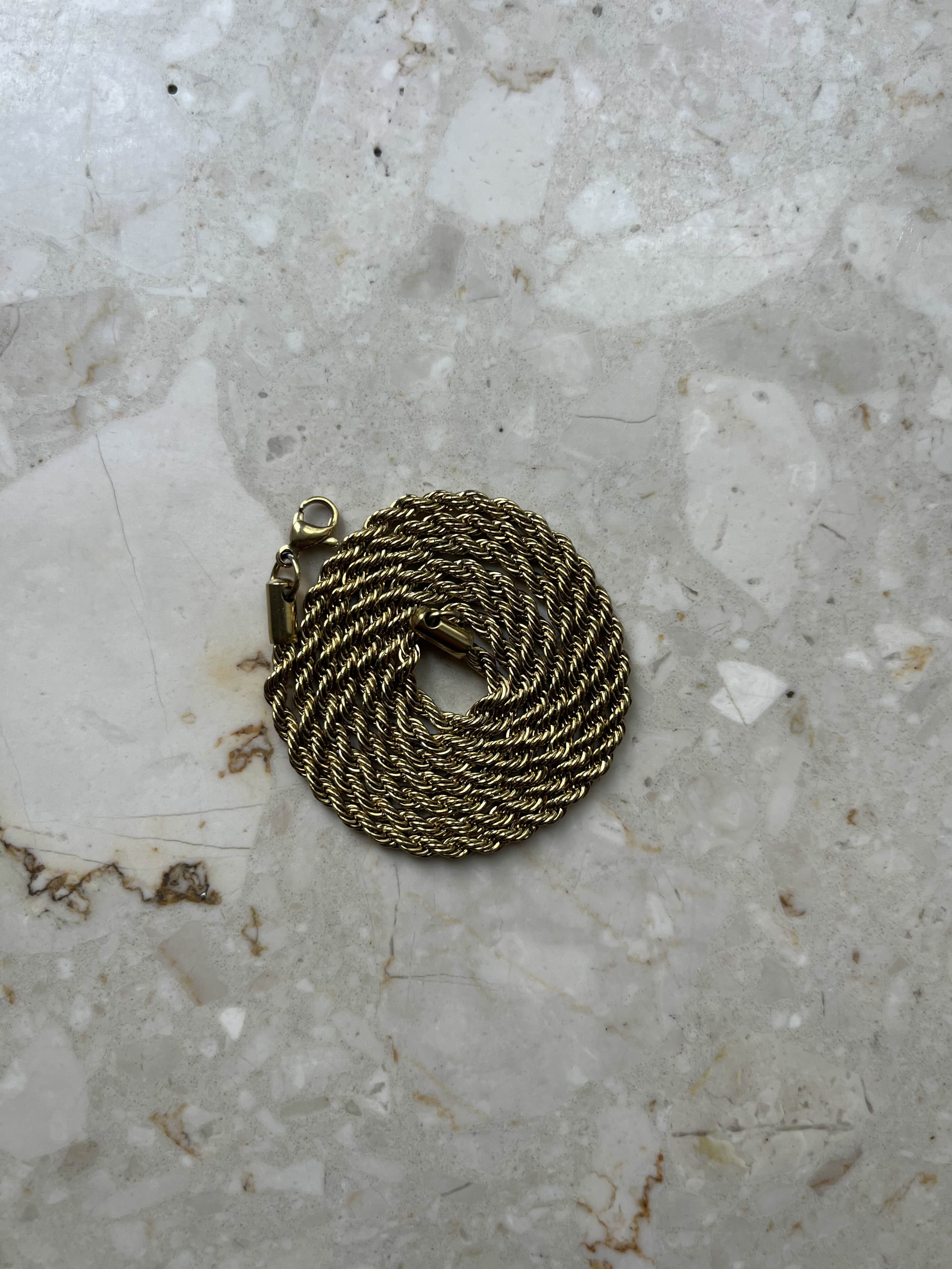 Łańcuch splot typu twist 60cm złoty