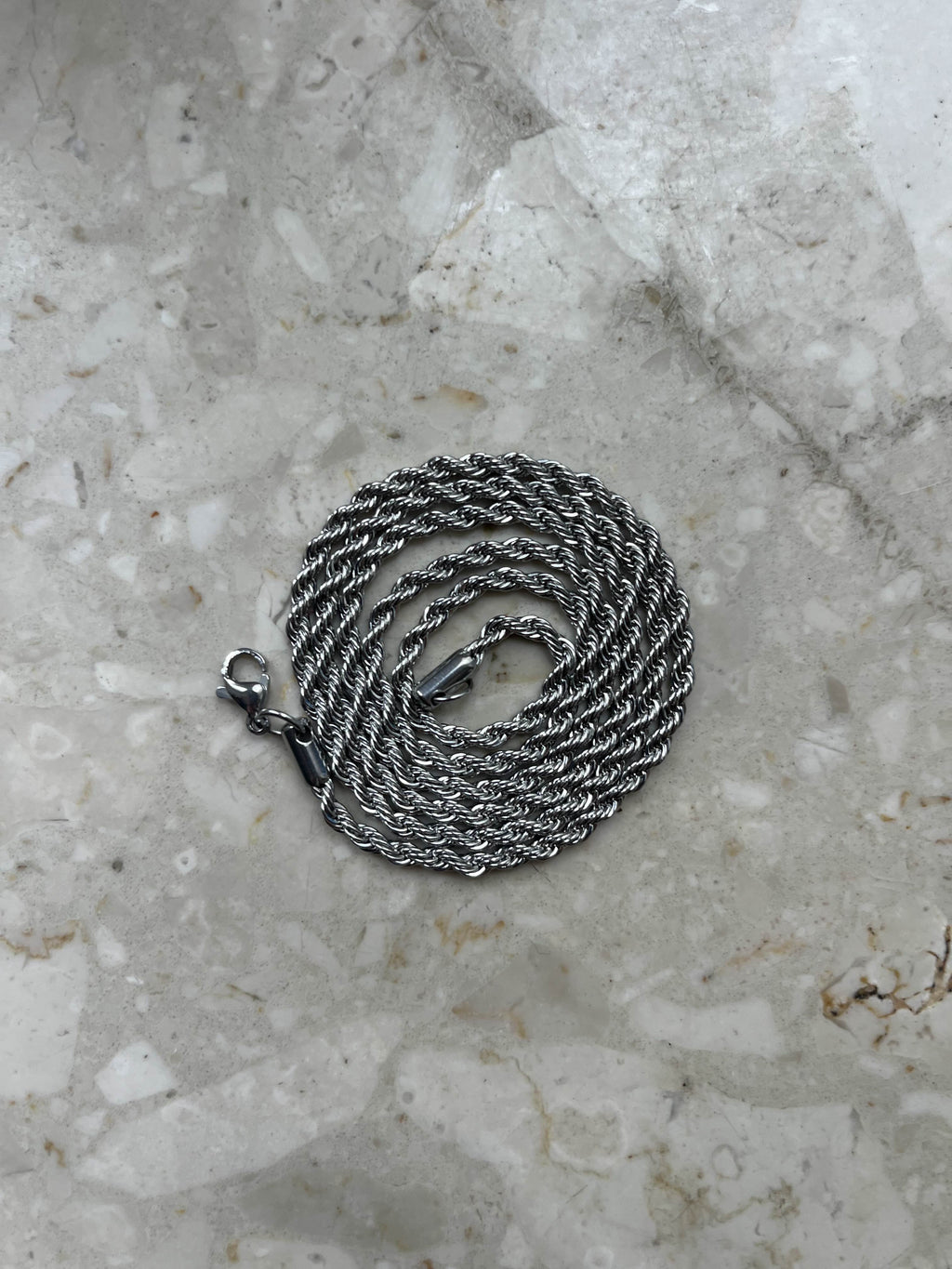 Łańcuch splot typu twist 60cm srebrny