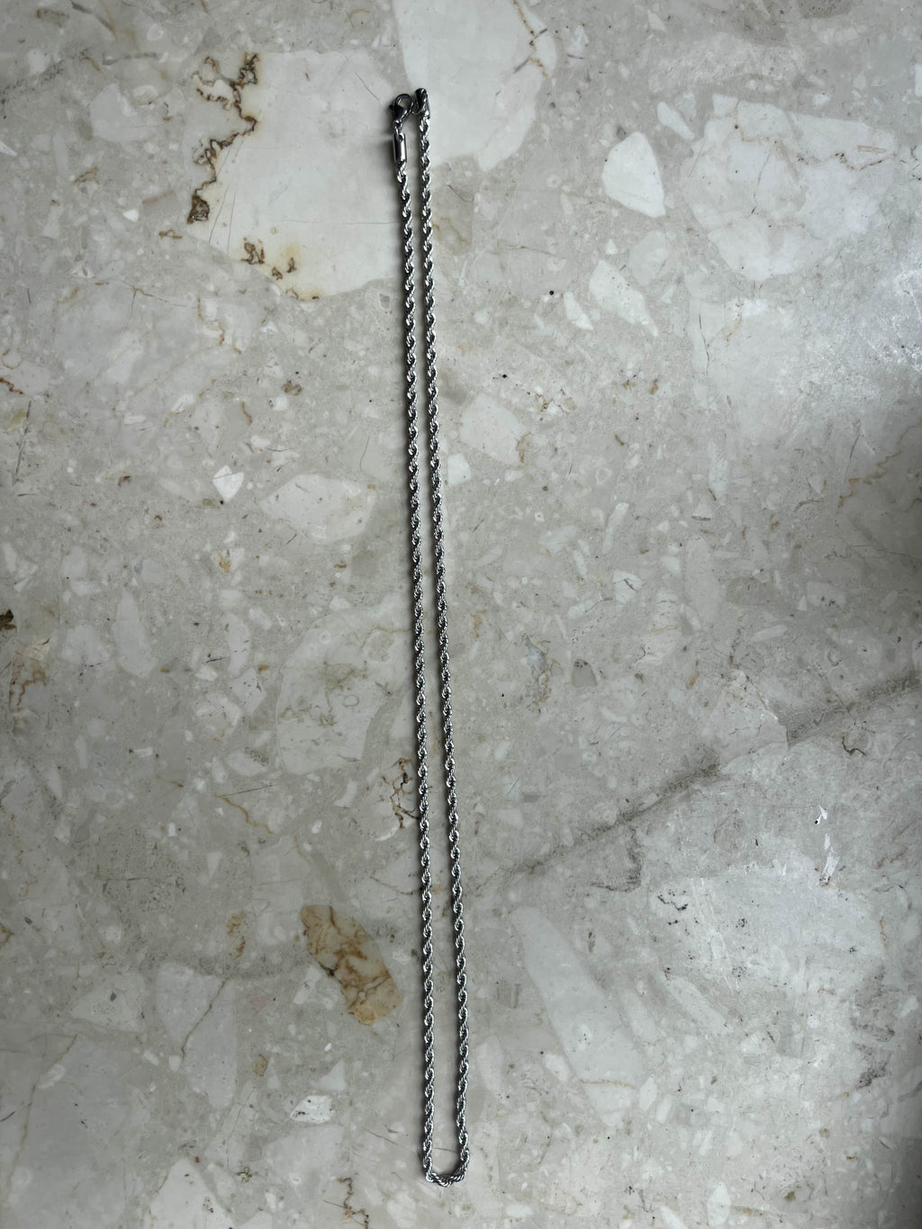 Łańcuch splot typu twist 60cm srebrny