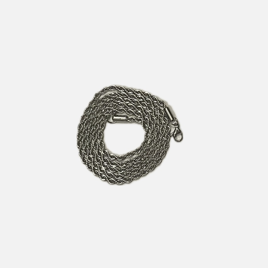 Łańcuch splot typu twist 60cm srebrny