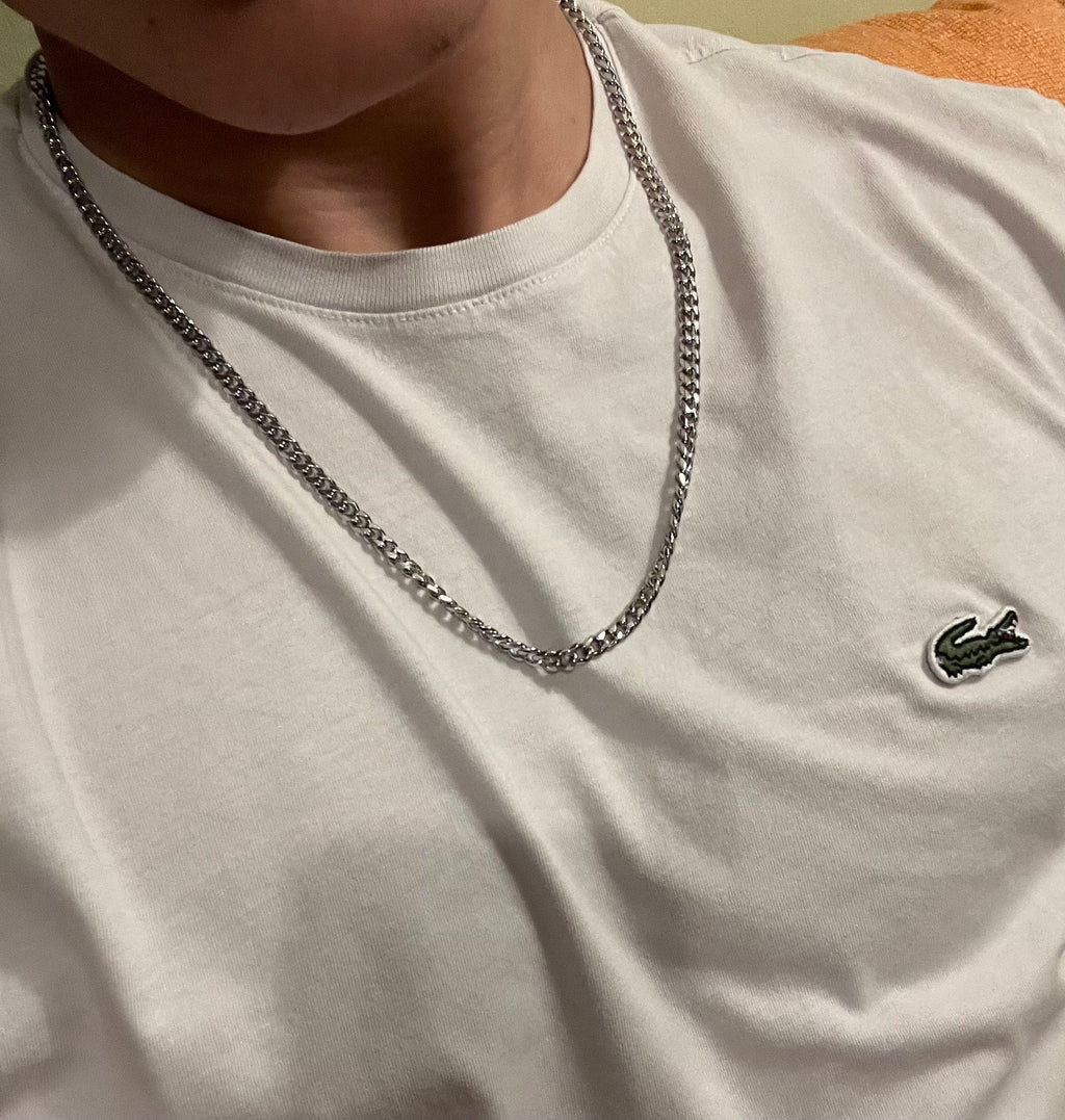 Naszyjnik srebrny splot pancerka cuban 5cm