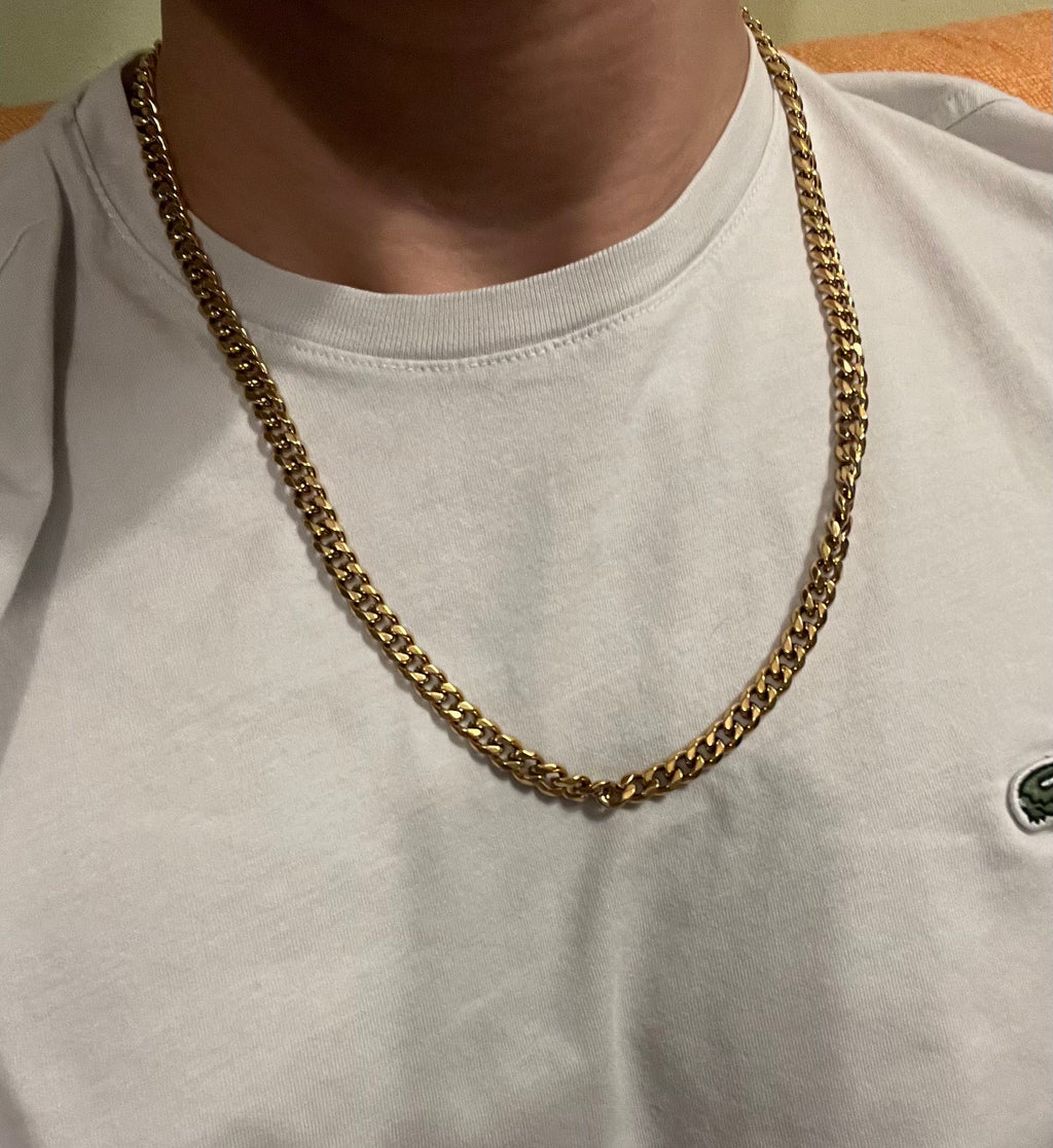 Naszyjnik złoty splot pancerka cuban 7cm