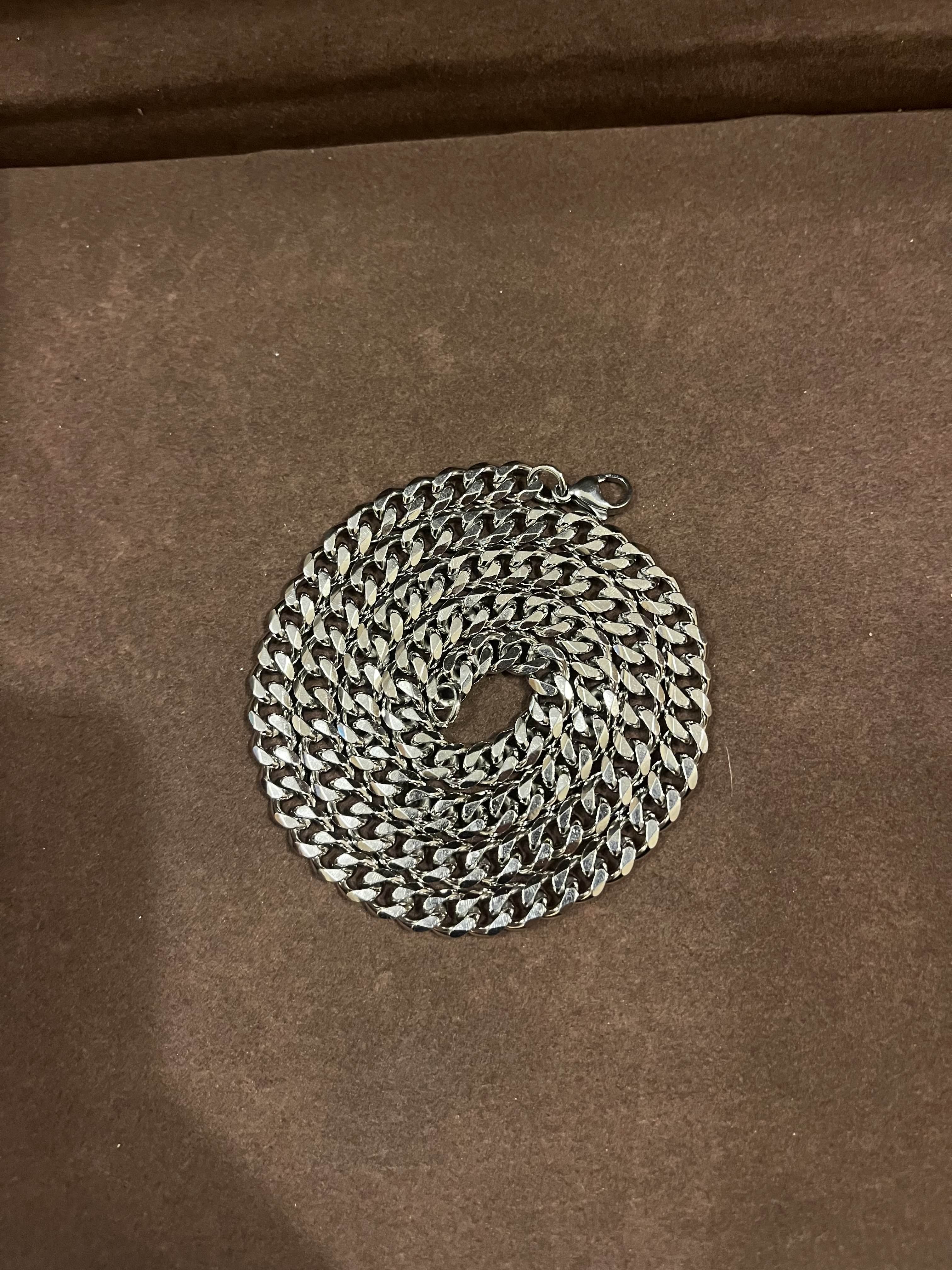 Naszyjnik srebrny splot pancerka cuban 7cm